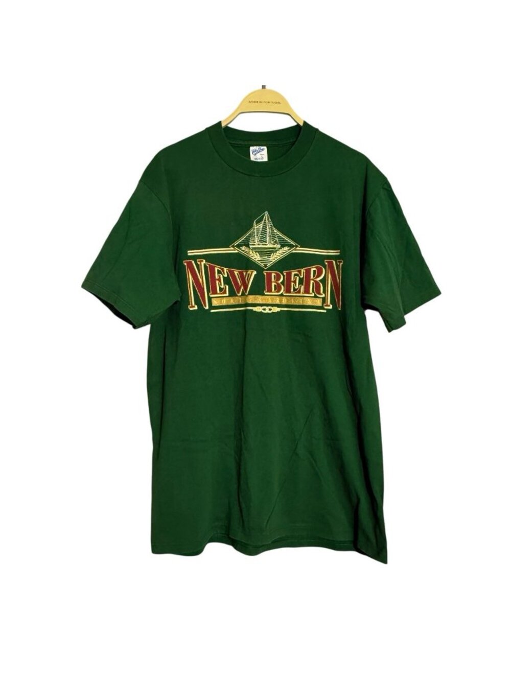 Vintage USA New Bern Velva Sheen North Carolina Tshirt Men Size L Single Stitch